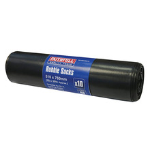 Faithfull Black Rubble Sacks (Roll 10)