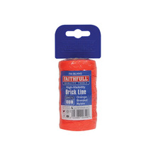 Faithfull Hi-Vis Nylon Brick Line 100m (330ft) Orange