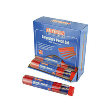 Carpenters Pencils Red (12 x Tubes of 12 + Sharpener)