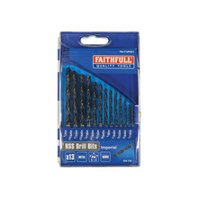 Faithfull HSS Drill Bit Set of 13 1/16-1/4 x 1/64
