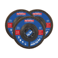 Faithfull FAIFD11512Z3 Zirconia Abrasive Jumbo Flap Disc 115 x 22mm 120 Grit (3 Pack)