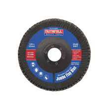 Faithfull Zirconia Abrasive Jumbo Flap Disc 125 x 22mm 40 Grit