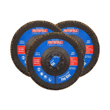 Faithfull Aluminium Oxide Flap Disc 125 x 22mm 80 Grit (3 Pack)
