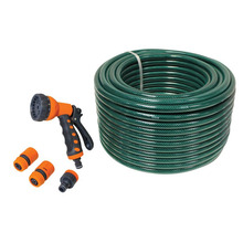 PVC Garden Hose 50m with Fittings & Spray Gun