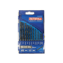 Faithfull HSS Jobber Drill Bit Set, 13 Piece (1.5-6.5mm)