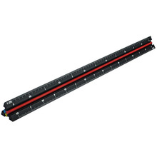 Faithfull Prestige Tri-Scale Engineer Rule Black Aluminium 300mm