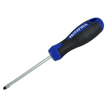 Faithfull Soft Grip Screwdriver Flared Slotted Tip 4.0 x 75mm