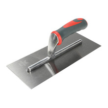 Faithfull FAISGTNOT3 Notched Trowel V 3mm Soft Grip Handle 11 x 4.1/2in