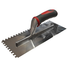 Faithfull Notched Trowel Serrated 6mm Stainless Steel Soft Grip Handle 11 x 4.1/2in