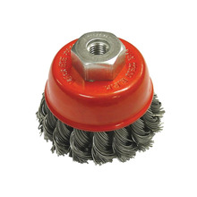 Faithfull Wire Cup Brush Twist Knot 65mm M10x1.5, 0.50mm Steel Wire