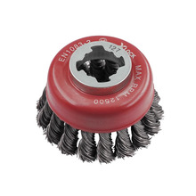 X-LOCK Wire Cup Brush Twist Knot 75mm M14x2, 0.50mm Steel Wire