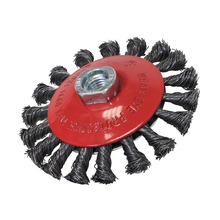 Faithfull Conical Wire Brush 100mm M14x2 Bore, 0.50mm Wire