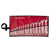 Facom FCM40BJV16PB 40B.JV16PB 40B Series Slim Metric Combination Spanner Set, 16 Piece