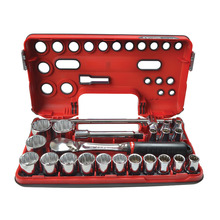 Facom 1/2in Drive 12-Point Detection Box Socket Set, 22 Piece