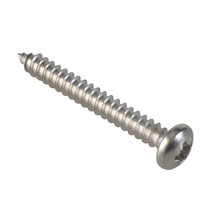 Self-Tapping Screw Pozi Compatible Pan Head SS 1.1/2in x 10 ForgePack 10