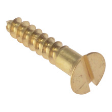 Wood Screw Slotted CSK Solid Brass 2in x 6 Box 200