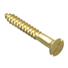 Wood Screw Slotted CSK Brass 1.1/2in x 10 ForgePack 8