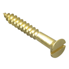 Wood Screw Slotted CSK Brass 1.1/4in x 8 ForgePack 12