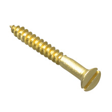 Wood Screw Slotted CSK Brass 1in x 4 ForgePack 35