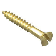 Wood Screw Slotted CSK Brass 1in x 6 ForgePack 20