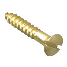Wood Screw Slotted CSK Brass 1in x 8 ForgePack 16