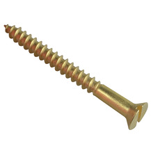 Wood Screw Slotted CSK Brass 2in x 10 ForgePack 6
