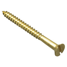 Wood Screw Slotted CSK Brass 2.1/2in x 12 ForgePack 4