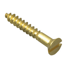 Wood Screw Slotted CSK Brass 3/4in x 4 ForgePack 45