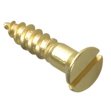 Wood Screw Slotted CSK Brass 3/4in x 8 ForgePack 20