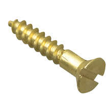 Wood Screw Slotted CSK Brass 5/8in x 4 ForgePack 50