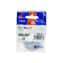 Flat Washers ZP M6 x 40mm ForgePack 6
