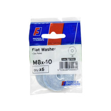 Flat Washers ZP M8 x 40mm ForgePack 6