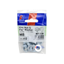 Nut & Washer M8 ForgePack 12