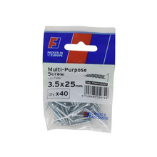 Multi-Purpose Pozi Screw CSK ST ZP 3.5 x 25mm ForgePack 40