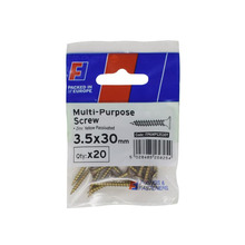 ForgeFix FORFPMS3530Y Multi-Purpose Pozi Screw CSK ST ZYP 3.5 x 30mm ForgePack 20