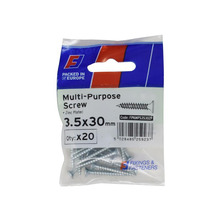 Multi-Purpose Pozi Screw CSK ST ZP 3.5 x 30mm ForgePack 20