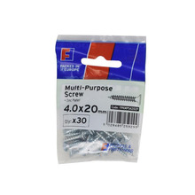 Multi-Purpose Pozi Screw CSK ST ZP 4.0 x 20mm ForgePack 30