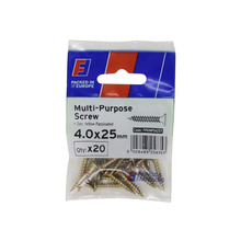 ForgeFix FORFPMS425Y Multi-Purpose Pozi Screw CSK ST ZYP 4.0 x 25mm ForgePack 20