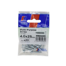 ForgeFix FORFPMS425Z Multi-Purpose Pozi Screw CSK ST ZP 4.0 x 25mm ForgePack 20