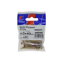 ForgeFix FORFPMS440Y Multi-Purpose Pozi Screw CSK ST ZYP 4.0 x 40mm ForgePack 20