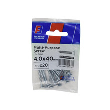 Multi-Purpose Pozi Screw CSK ST ZP 4. x 40mm ForgePack 20