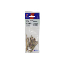 ForgeFix FORFPMS460Y Multi-Purpose Pozi Screw CSK ST ZYP 4.0 x 60mm ForgePack 20