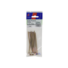 ForgeFix FORFPMS5100Y Multi-Purpose Pozi Screw CSK ST ZYP 5.0 x 100mm ForgePack 10