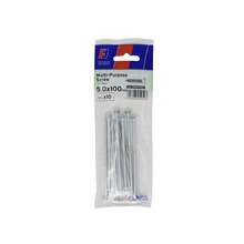 Multi-Purpose Pozi Screw CSK ST ZP 5.0 x 100mm ForgePack 10