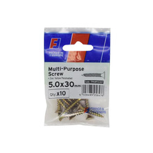 ForgeFix FORFPMS530Y Multi-Purpose Pozi Screw CSK ST ZYP 5.0 x 30mm ForgePack 10