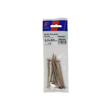 ForgeFix FORFPMS580Y Multi-Purpose Pozi Screw CSK ST ZYP 5.0 x 80mm ForgePack 10