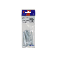 Multi-Purpose Pozi Screw CSK ST ZP 5.0 x 80mm ForgePack 10