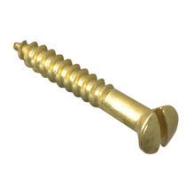 Wood Screw Slotted Raised Head Solid Brass 1in x 6 ForgePack 20