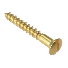 Wood Screw Slotted Raised Head ST Solid Brass 1.1/2in x 8 Box 200