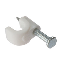 Cable Clips Round White 4-5mm Box 200